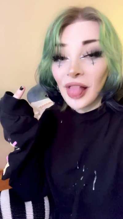 Your goth sis was so mad at her ex that she sent him a video with your cum