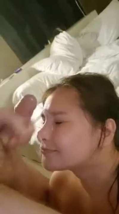 Face with cum is a happy face