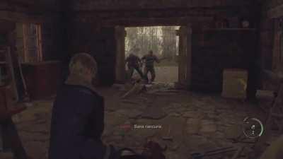 RE4 Remake, I just stopped his axe with my grenade wtf, what a GOTY!😂