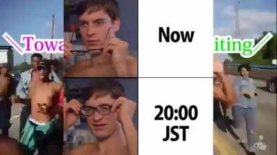 Towaiting! Towaiting! The KENZOKU's around the world can't wait for that!!!(Meme mix) today 20:00JST *Flashing has been removed.