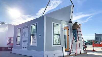 box that turns into a tiny home