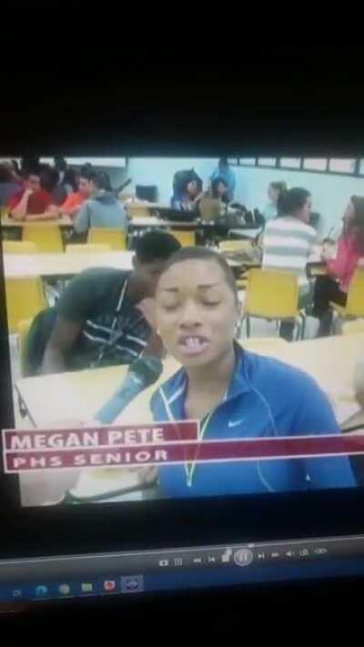 Rare throwback of Megan Thee Stallion in high school talking about Nerd Day getting banned