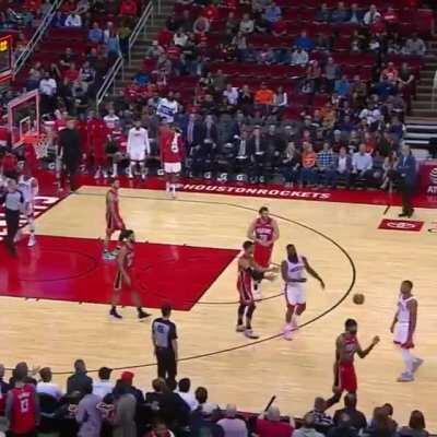 James Harden slams the ball into his own face out of frustration