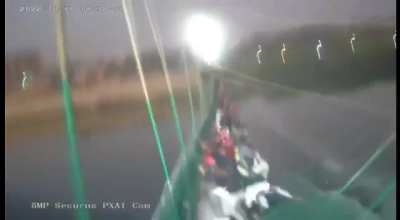 CCTV camera captures moment when suspension bridge in Morbi collapsed; Death toll rises to 141, many still missing