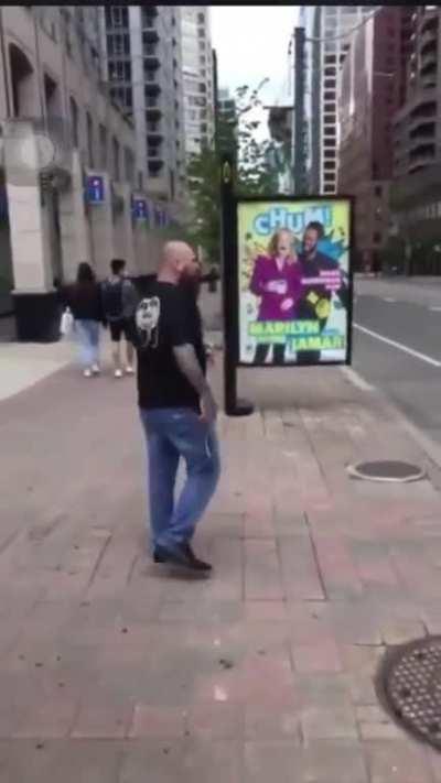 Canadian nazi flees in terror when he realizes the internet is bigger than his followers. (Not mine, couple days ago)