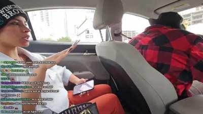 Streamer is MC with her Uber driver