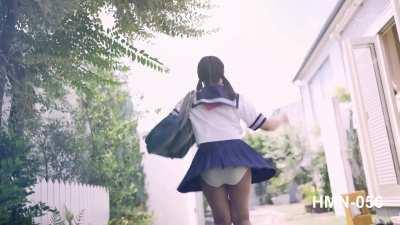 HMN-056: Hayame Mine gets her one and only on-screen facial