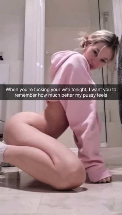 When you started fucking the babysitter behind your wife’s back, she sent you snaps like these whenever she wanted more