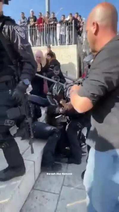 12 year old Palestinian girl holds her own while being beaten and choked by Israeli forces