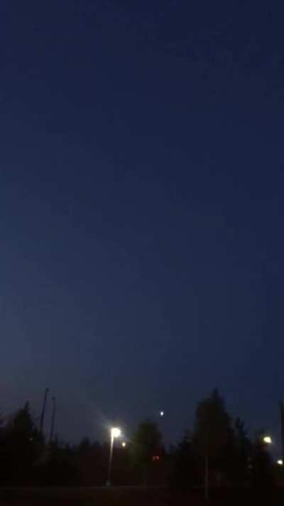 Witnessed in Fairbanks, Alaska at 3 am. Skip to 1:03 and 2:30 for cool part and 4:10 to see it leave.