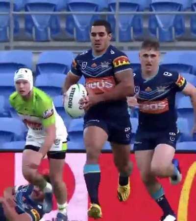 Josh Papalii with one of the best try savers of the year