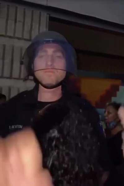 NYPD officer showing great discipline