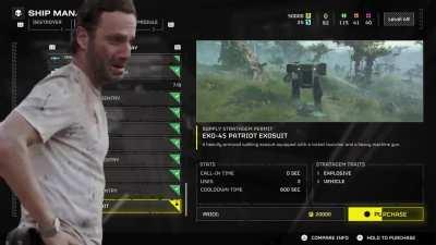 POV：You can't purchase the exosuit due to some bug