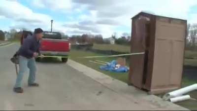 Having fun on the work site.