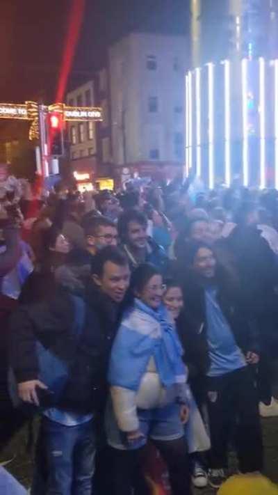 Argentinian fans in front of the GPO tonight