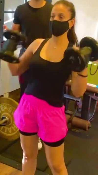 Busty Ameesha Patel proudly showing off her massive bazookas 🔥🍆💦