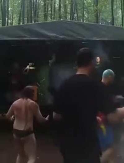 Heavy metal festival in a forest