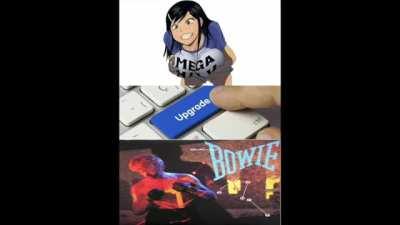The absolute worst anime memes ive seen in my life but the Punchline is replaced with David Bowie albums ordered worst to best along with the best song and moment from its respective album
