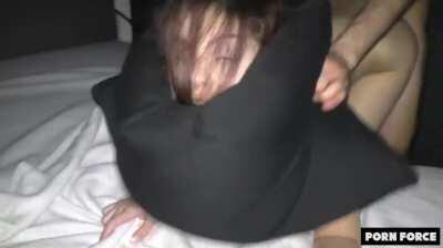 Cute lil brunette gets railed