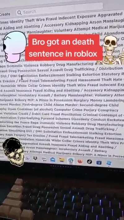 Bro got an death sentence in roblox