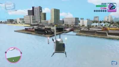 Flying a helicopter round Vice City 🏙
