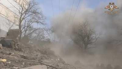 Russian war correspondents came under fire in Mariupol.