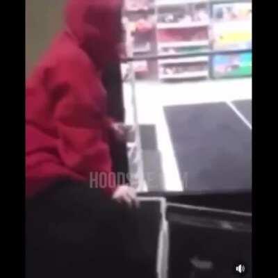 Girl caught smoking crack in a garbage can