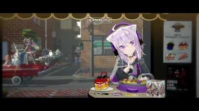 local catgirl vibing in boba shop