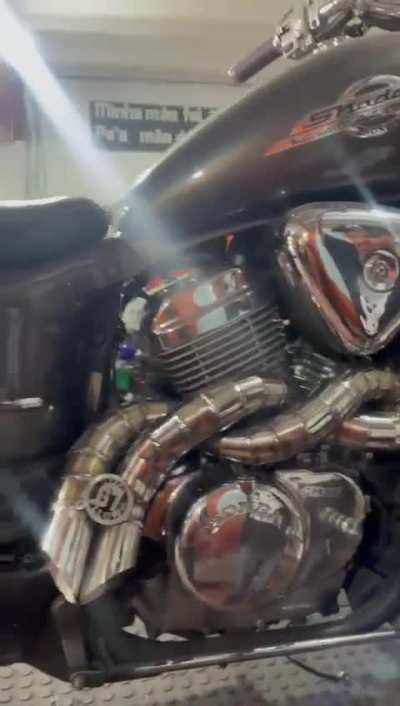 Avaliem o escape novo da minha Shadow 600