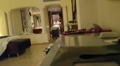 HollyHotWife - Lets the Room service see her nude