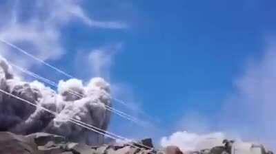 Ash cloud descending upon the village people