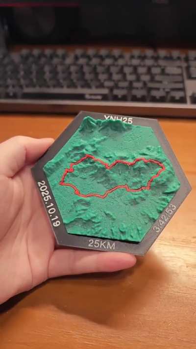 Make your own hiking route memorial model with 3D printer, and with perfect natural contour lines