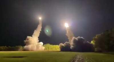 More footage showing a pair of Ukrainian HIMARS firing two ATACMS missiles at Russian targets