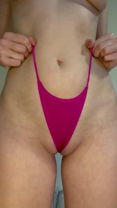 Silky panties on my smooth pussy 