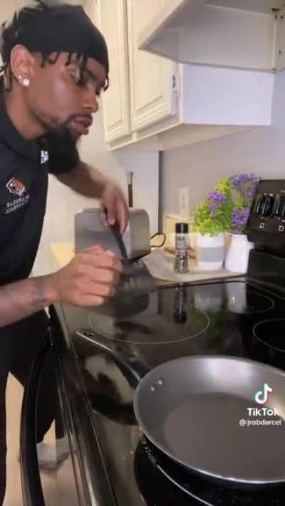 To pretend to eat a sandwich