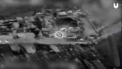 Footage of Ukrainian Special Operations Forces targeting the logistics hub of the Russian 810th Naval Infantry Brigade in Kursk region