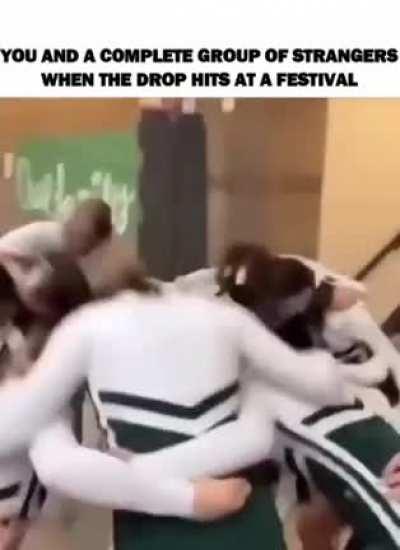 [Meme] When the drop hits at an EDM festival