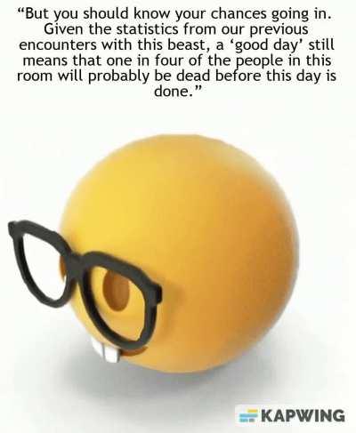 Just read Extermination 8.1 for the first time. Truly one of the pre-battle speeches of all times