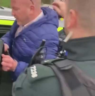 U.K police arrest citizen without cause or a warrant.