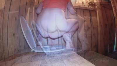 Dry outhouse piss and diarrhea mess 