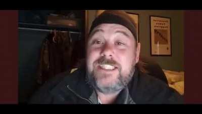 This racist Nazi dumbfuck is Pat King, one of the organizers of the fReEdOm cOnVoy in Ottawa. He can be seen here using racist slurs and talking about the violent overthrow of the government, shooting cops, and 
