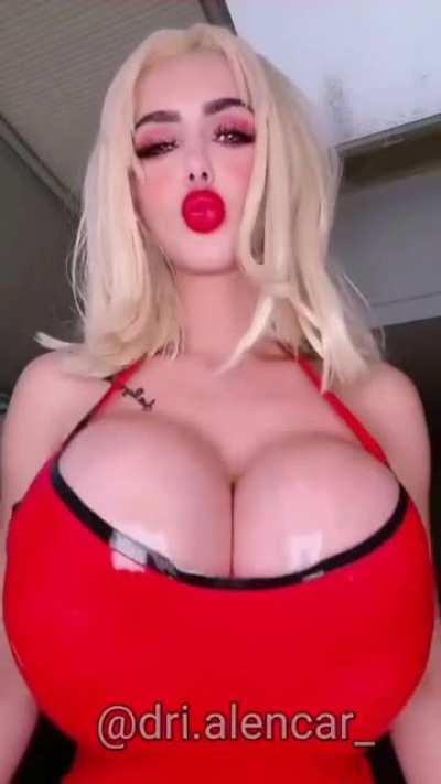 Dri bouncing her huge melons. ( . )( . )