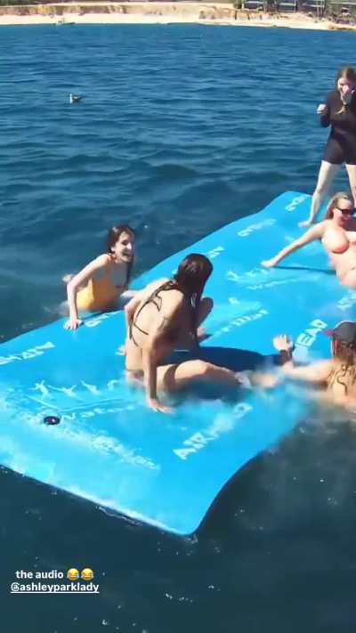 Pure chaos on water raft/float with friends - IG - February 2026