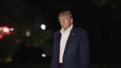 Trump looking human after a long day. I’d look tired too at 70 after a full day of travel and holding a rally.