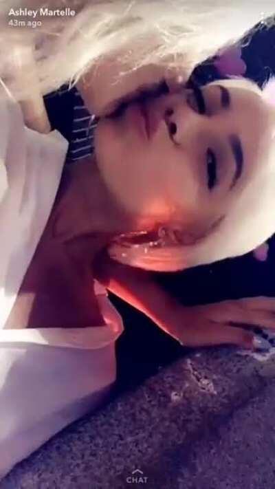 Ashley making out with a friend of her. Part 1