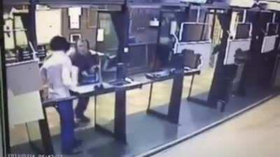 See if I can get it right, supposedly the shooter is suicidal, so he borrows the ranges weapon to do what he set out to do, but the bullet went straight thru, hitting the instructor in the upper thigh