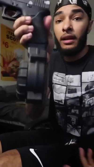 why hit a pistol on a ankle monitor and then point it at your leg