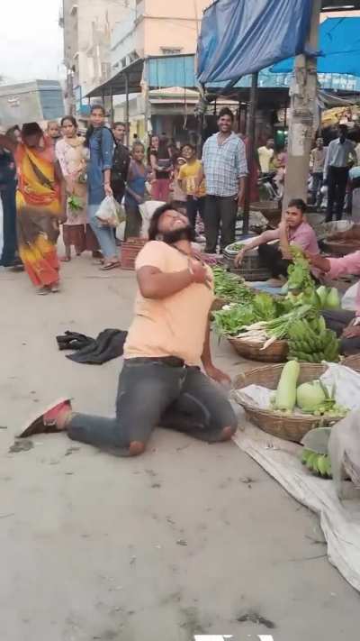 A guy making an Instagram reel in India 