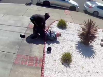 An 80 year old Asian American man in the Bay Area was attacked by three sixteen year olds today. You can hear the kids laughing as they do it