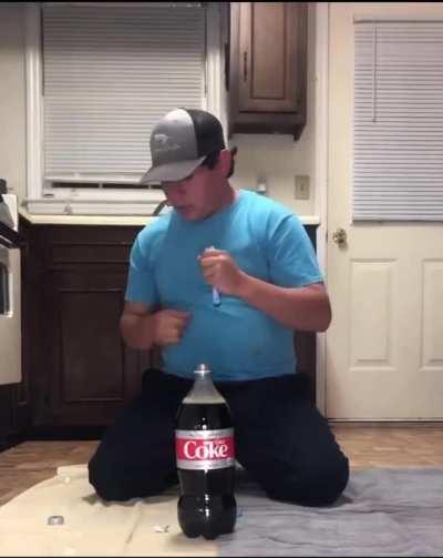 To drink Coke with Mentos